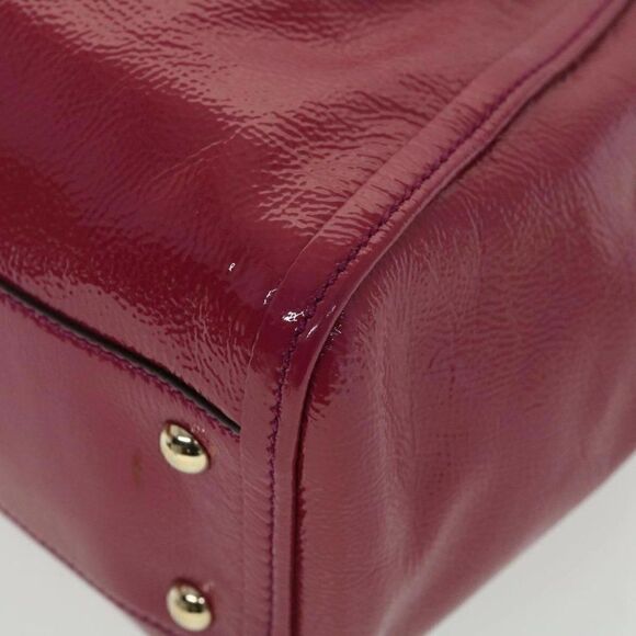 GUCCI Soho Hand Bag Enamel 2way Wine Red - Picture 10 of 15